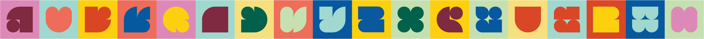Decorative coloured shape strip